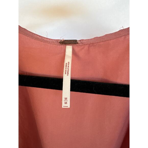 Free People Midnight Vibes Silky Satin Dolman Sleeve Crop Wrap Rose Pink Medium - Picture 7 of 11